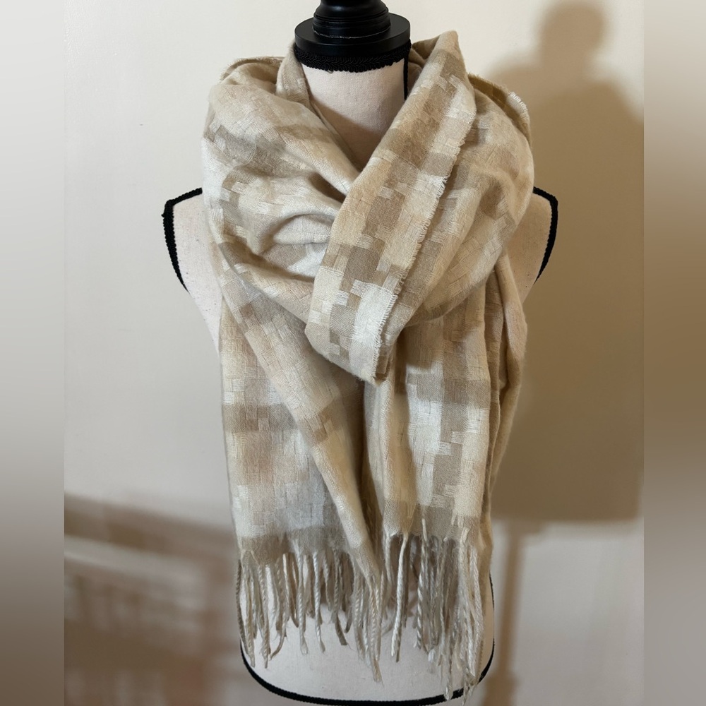 Steve Madden Plaid Neutral Scarf